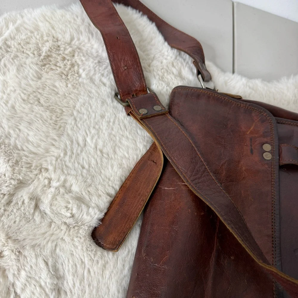 Vintage Toni Classic‎ Brown Leather Men's Messenger Bag